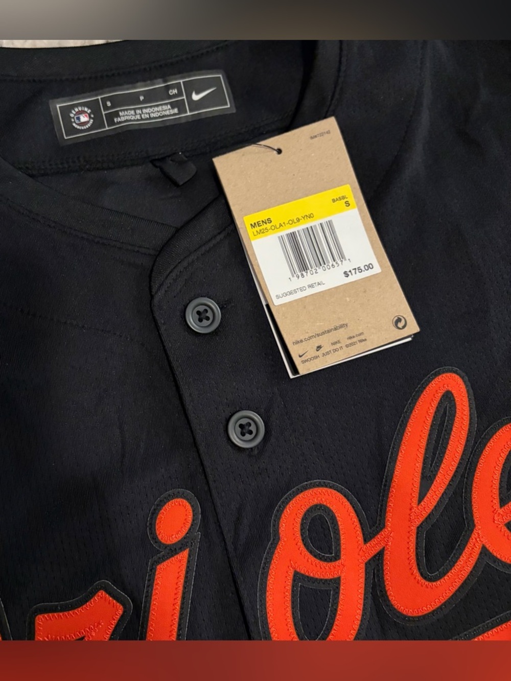 Nike Authentic Baltimore Orioles Adley Rutschman #35 Black Limited Jersey Mens S - Picture 3 of 7